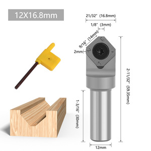 Tungsten Carbide V-Cutter 3 Flutes For <b>Engraving</b> Machine Woodworking Milling Cutter X12E17 - Product Image 2