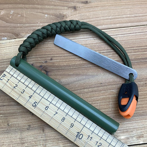 Encendedor de fuego de ferrocero de 5 pulgadas para supervivencia, kit de varilla de ferrocero perforada con cordón y punzón, 5" x 1/2" - Product Image 5