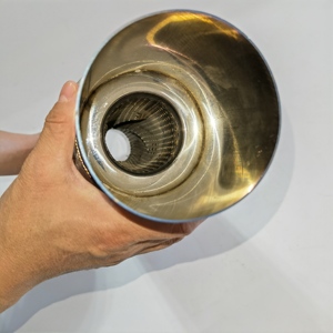 Silencieux de voiture en acier inoxydable plaqué bleu de 4,5 pouces, tuyau d'échappement à vortex sonore pour voiture - Product Image 4