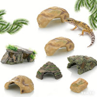 Plateforme de basking ronde classique en plastique écologique pour reptiles, décor de habitat pour tortues, cachette, boîte de retraite pour salon