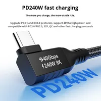Câble de données USB4 mâle-mâle type C multifonctionnel, transmission haute vitesse 40G, charge rapide 240W, câble vidéo 8K Thunderbolt 4/3