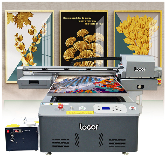 Locor UV 90*60 cm A1 A2 Size XP600 Head UV Flatbed White Ink Printer UV Led Flatbed Varnish Plotter Price