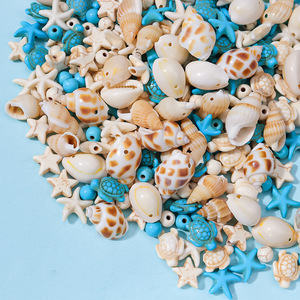 Cuentas de Concha Mixtas de Vida Marina para la Creación de Joyas con Estrellas de Mar, Tortugas Marinas, Conchas y Turquesa Color 5325 - Product Image 4