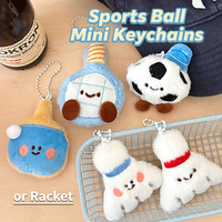 Porte-clés en peluche ballon de football mignon, semi-fait main, rembourré en coton PP, pendentif doux pour sac, cadeau pour fan
