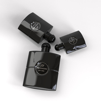 Flacon de parfum en verre OEM 25 ml 50 ml 80 ml, flacons de parfum ovales et rectangulaires noirs en verre, adaptés à l'étiquetage avec bouchon pompe