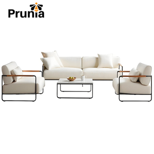 <span class=keywords><strong>Set</strong></span> Divano Moderno <span class=keywords><strong>da</strong></span> <span class=keywords><strong>Esterno</strong></span> in Alluminio Bianco con Cuscini Impermeabili per Giardino e Cortile - Product Image 3