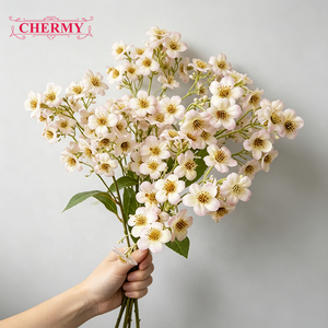 TH1585 Flores Artificiales <span class=keywords><strong>de</strong></span> Flores Silvestres Blancas con Tacto Real, Tallo Individual, para Arreglos Florales Rústicos para Bodas y Hogar - Product Image 4