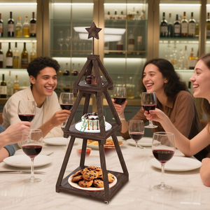 חג המולד בית החקלטי בית לחם דקורטיבי תה מודרני אחר הצהריים שלוש תצוגת עוגות מעמד יוקרה למסיבת חתונה - Product Image 5