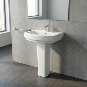 Export Standard Ecco Ceramic Wash Hand Basin Pedestal Set Porcelain Bathroom Sink Wall Mounted <b>Full</b> Pedestal Lavabo - Product Image 2