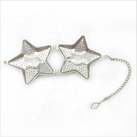 Infuseur à thé en forme d'étoile en acier inoxydable 304, filtre à thé réutilisable pour feuilles de thé en vrac avec chaîne et crochet pour la maison et la cuisine