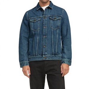 Veste en jean personnalisée avec logo, manches boutonnées, haute qualité, style streetwear tendance, veste en jean pour homme, style délavé - Product Image 1