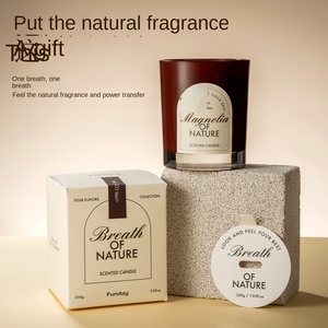 Vela de Aceite Esencial Vegetal de Alta Gama, Semielaborada, con Mecha de Madera, Sin Humo, Ecológica, de Base Gruesa y Color Spray, en Caja de Regalo - Product Image 1