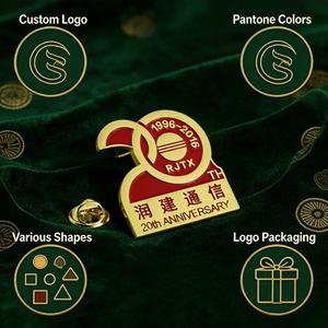 Épingles à revers en métal personnalisées, alliage de zinc, émail dur, plaqué or, badge d'anniversaire, design gratuit, logo personnalisé, cadeaux souvenirs - Product Image 5