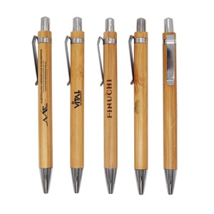 Eco Friendly Natural Bamboo Click Ballpoint <b>Pen</b>, Sustainable <b>Retractable</b> Advertising <b>Pen</b> With Stainless Steel Parts Custom Laser - Product Image 1