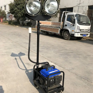 Mobile Light Tower <b>Halogen</b> <b>Bulbs</b> E27 Steel Base AC Power White Light Engineering Site Lighting - Product Image 3