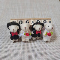 Mini-ours en peluche articulé de 4,5 cm pour bébés et enfants, accessoires de décoration, accessoires vestimentaires DIY sur le thème des anniversaires et breloques de sac à dos pour enfants