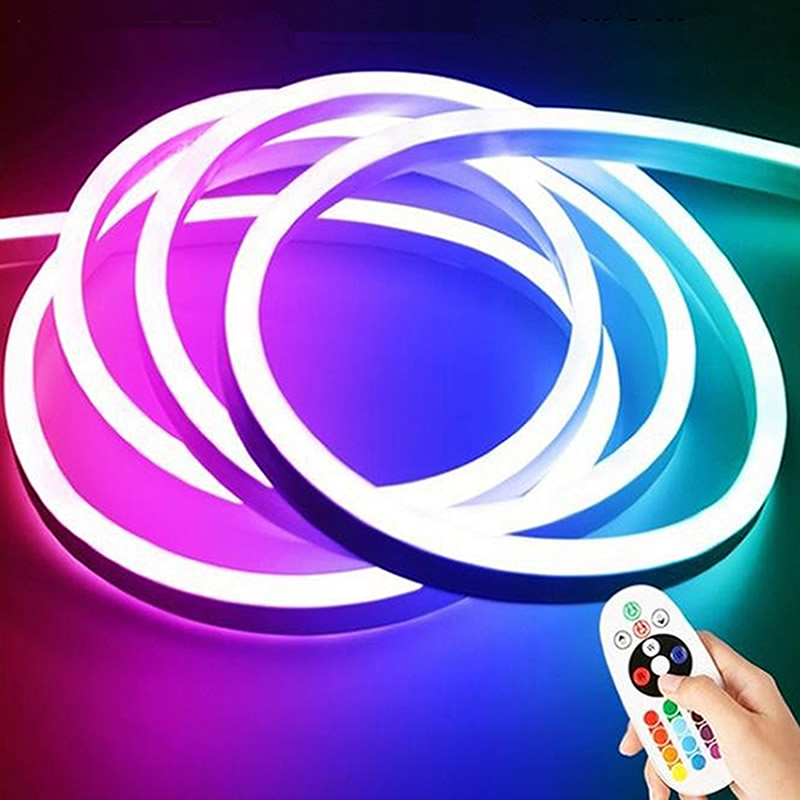 220 В 110 В 50 м 100 м 8*16 мм 10*20 мм Гибкая светодиодная неоновая лента rgb
