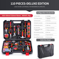 Ensemble d'outils à main isolés de haute qualité de la marque UF-Tools, 110 pièces, kit d'outils combinés pour la maison