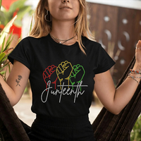 Motif en strass thermocollant personnalisé Juneteenth pour T-shirts