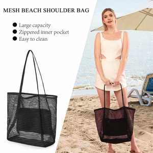 Sac de plage surdimensionné en polyester à 9 poches, réutilisable, avec fermeture éclair, sac de voyage personnalisable avec logo de fruits pour usage quotidien et rangement de légumes - Product Image 4