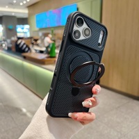 Coque de téléphone antichoc avec support magnétique en nid d'abeille bicolore pour iPhone 18 Pro Max, compatible avec la charge sans fil et dotée d'un béquille