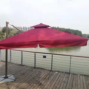 新しいデザイン高品質太陽水プーフハンギングマーケット傘ガーデンパラソル傘パティオ傘lampBases