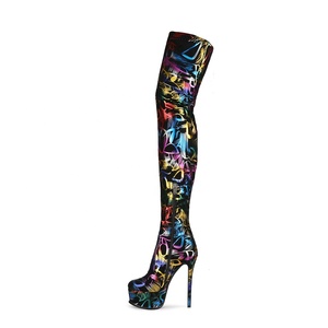 Colorful Skintight High Platform High Thin Heel Women <b>Boots</b> High Heel Thigh High Booties Side Zipper Party Over Knee High <b>Boots</b> - Product Image 6