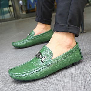 Zapatos Casuales de Piel Auténtica Hechos a Mano para <span class=keywords><strong>Hombre</strong></span>, Diseño Moderno, Zapatos de Vestir Verdes - Product Image 3