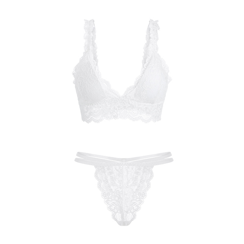 gleitmittel anwendung Elysia – Weisses Spitzen-Dessous-Set mit Strapsen & Stickerei main image 1