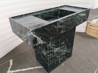 Meuble-lavabo en marbre 100% pierre naturelle, nouveau modèle Verde Alpi, lavabo personnalisé