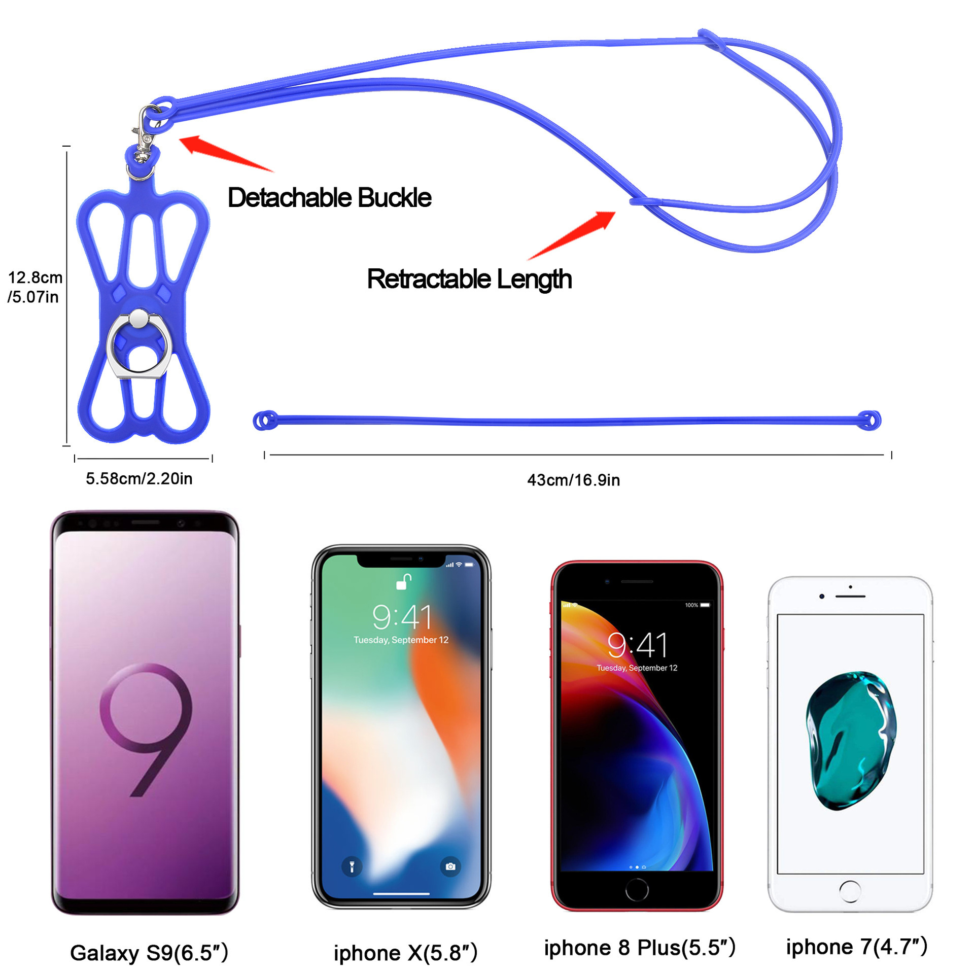 7-section 5-section Silicone Ring Accessories for Phone Lanyard Image 5