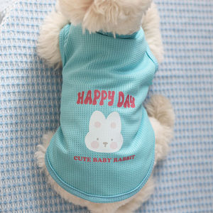Lindo chaleco con estampado de animales para gatos y perros, ropa de poliéster para verano y otoño, opciones de colores azul, rosa y amarillo - Product Image 4