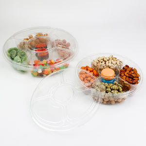 5 Section Round Plastic <strong>Trays</strong> With Lid Sweet <strong>Candy</strong> Chocolate Platter <strong>Tray</strong> With Lids Disposable <strong>Tray</strong> With Lid - Product Image 3