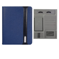 Carpeta con cremallera A4 con logotipo personalizado, carpeta de administrador de unidad flash USB de cuero PU para oficina de negocios