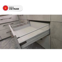 Tiroirs télescopiques modernes en acier à extension complète pour cuisine, salle à manger, chambre, fermeture douce, robustes, installation facile, fabriqués au Vietnam