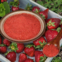 100% puur natuurlijk fruit, gevriesdroogd aardbeienpoeder, intense smaak & levendige roze kleur