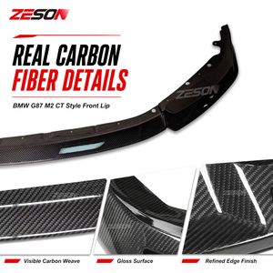 ZESON Lame de pare-chocs avant en fibre de carbone sèche style CT pour BMW M2 G87 Competition XDrive Coupé <span class=keywords><strong>2023</strong></span>+ - Product Image 4