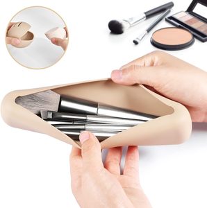 Lot de 2 sacs de voyage en silicone pour pinceaux de maquillage avec sangle anti-chute améliorée, étui portable pour éponges et pinceaux de maquillage - Product Image 6
