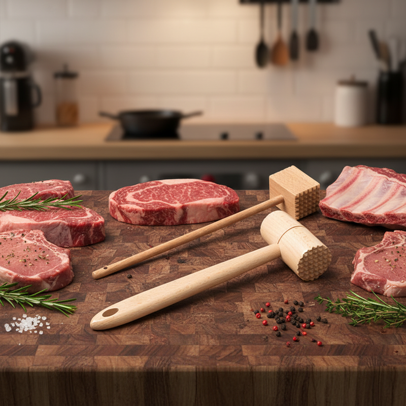 Beech Wood Meat Hammer Steak Beef
