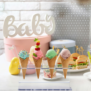 Tempat Es Krim Akrilik Transparan, untuk Pajangan Dessert, Rak Kerucut Manis Transparan untuk Dekorasi Pesta Toko Roti - Product Image 4