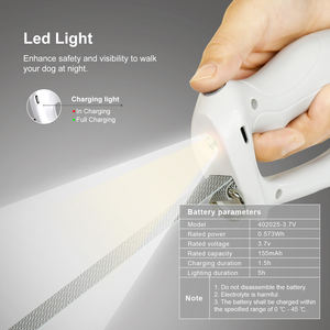 Correa de Perro de 1.8 M / 6 Pies de Longitud Personalizada, Manos Libres, Cinta de Nailon Elástico con Luz LED y Dispensador de Bolsas para Excrementos - Product Image 4