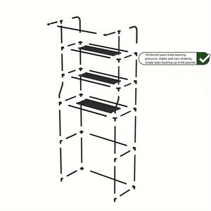 Support de Machine à laver de salle de bain sans perçage Support de rangement en acier robuste Base de montage adhésive sous vide Multi-étagères à 3 couches - Product Image 4