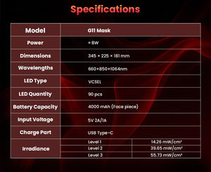 Masque à lumière rouge personnalisé avec logo, masque professionnel de luminothérapie rouge 4D, masque facial de luminothérapie rouge - Product Image 6