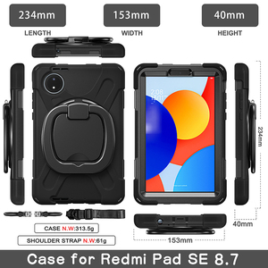 Per Xiaomi Redmi Pad SE 4G 8.7 pollici in silicone antiurto maniglia cavalletto rotante robusta custodia cover con tracolla - Product Image 3