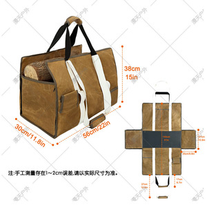 Sac de transport en toile imperméable sur mesure avec compartiment intérieur pour le stockage de bois de chauffage en extérieur, sac fourre-tout unisexe multi-usage - Product Image 5