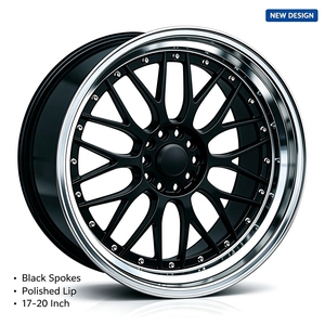 Cerchi in Lega Forgiati Personalizzati Nuovi in Alluminio 18x9.5 Offset <span class=keywords><strong>30</strong></span> Attacco 5x114.3 Foro Centrale 73.1mm Neri con Bordo Lavorato - Product Image 4