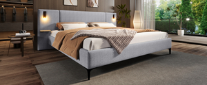 Cama King Size de Lujo con Estructura de Madera Tapizada, Diseño Moderno, Cama Doble, Muebles de Dormitorio para Sala de Estar - Product Image 5