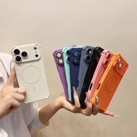   Coque de téléphone magnétique couleur unie, antichoc quatre coins, douce pour la peau, pour iPhone 17 16 14 Pro Max 13