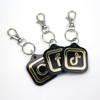 Étiquette RFID en acrylique dorée 13,56 MHz, code QR réinscriptible, porte-clés NFC en acrylique pour entreprise