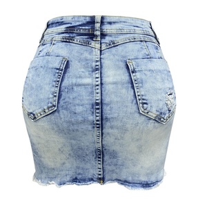 Falda vaquera de cintura alta para mujer, diseño casual vintage con patchwork, gran oferta, personalización OEM, nuevos jeans de cintura baja para otoño - Product Image 2